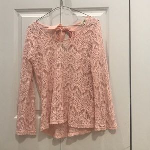 Boutique pink lace shirt